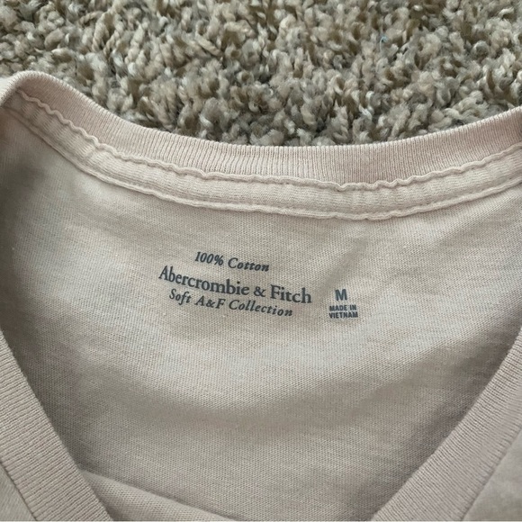 Abercrombie & Fitch Sz Medium Tan/Cream Shirt Dress Sleeveless Shoulder Pad Soft - Picture 6 of 11